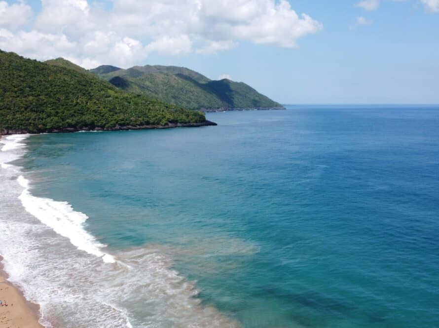 Sandy beach and ocean