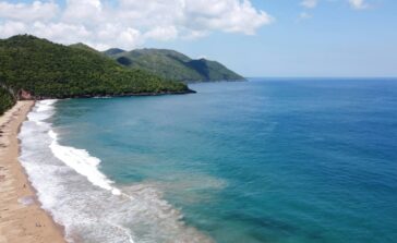 Sandy beach and ocean