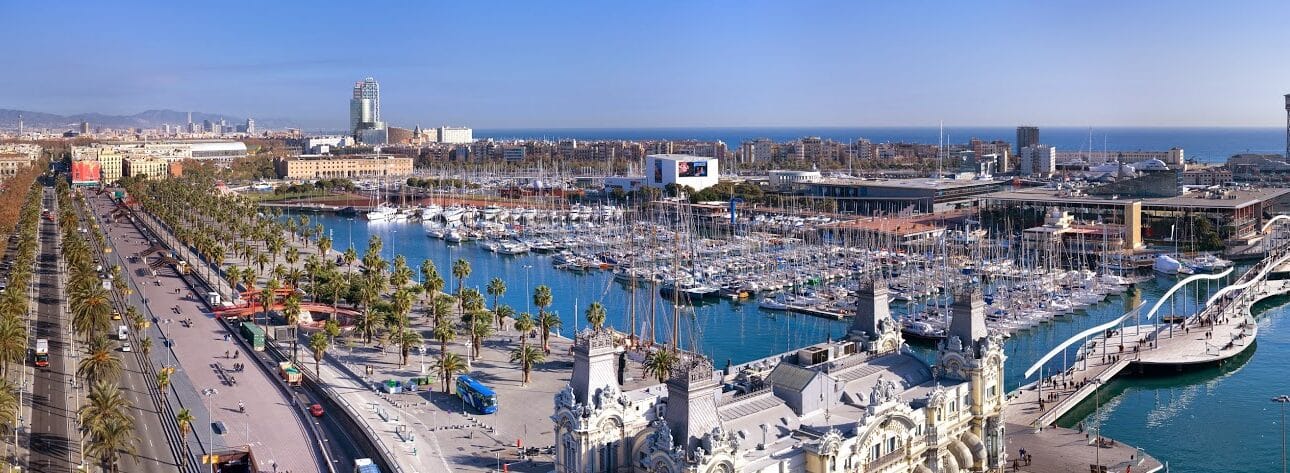 Aerial View Port Vell Barcelona