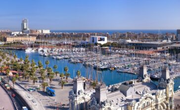 Aerial View Port Vell Barcelona