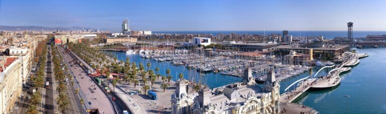 Aerial View Port Vell Barcelona