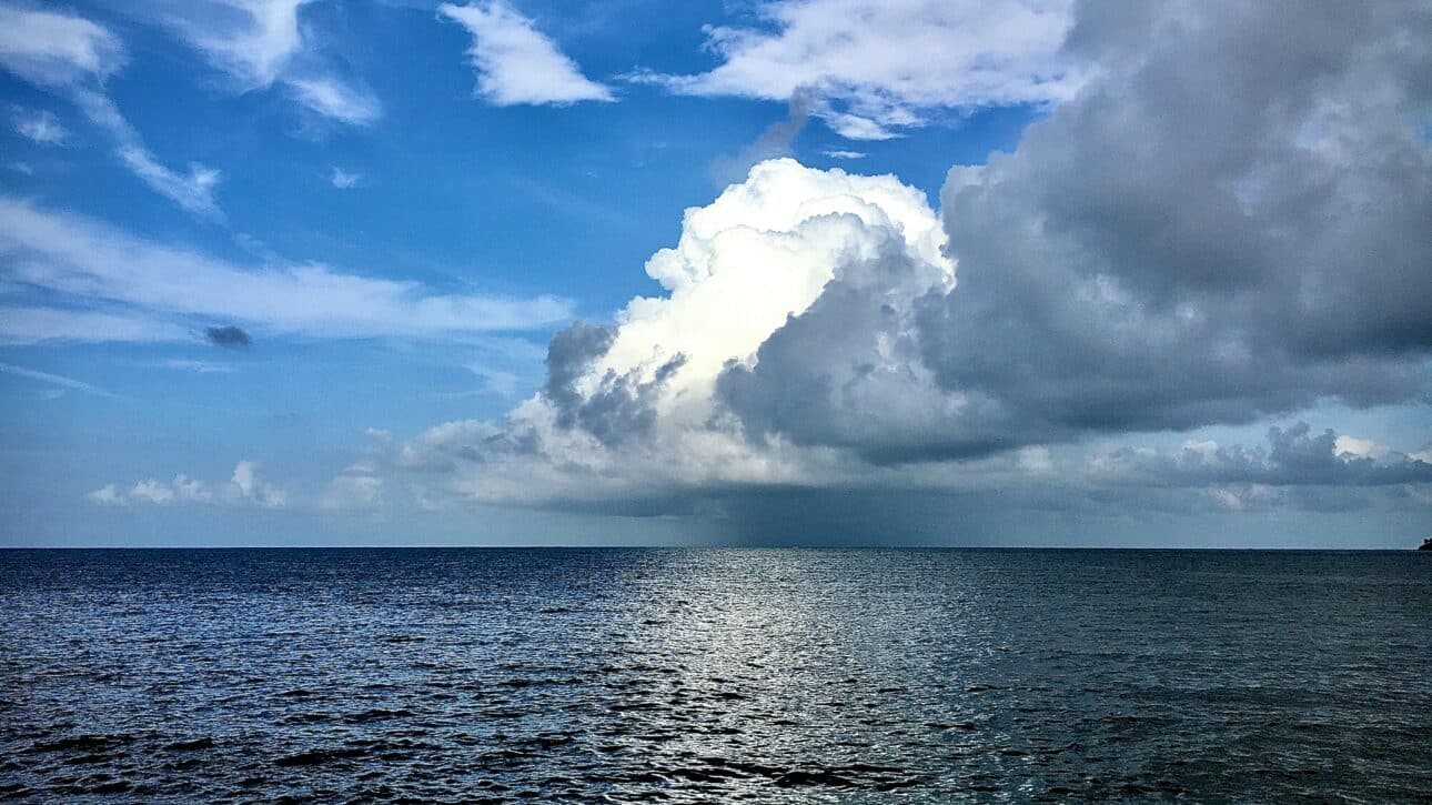 Clouds on sea and open sky after storm
