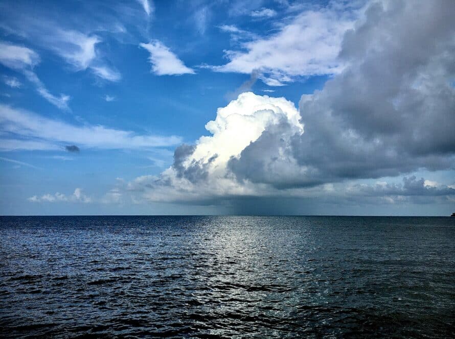 Clouds on sea and open sky after storm