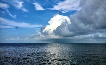 Clouds on sea and open sky after storm