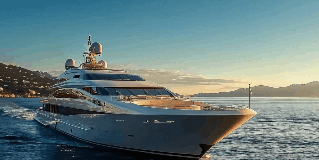 Yacht at anchor